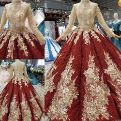 Red wedding dress