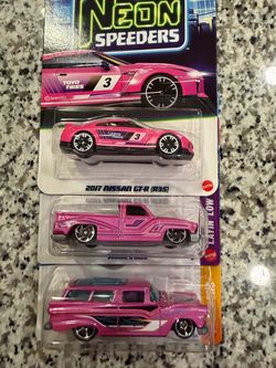 Hot Wheels Neon Speeders Pink 3-Car Set