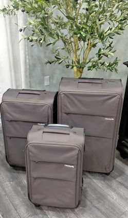 Brand New - Hanke 20/24/28", 3 Pc Luggage Set with Spinner Wheels, TSA Lock, & Expandable, Coffee