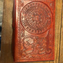 Vintage Tooled Leather Box From Mexico 