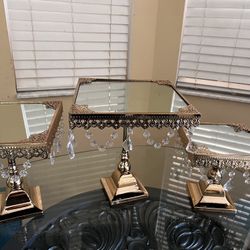 3 Pieces Gold Cake Stand 