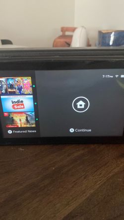Nintendo switch with a glowing controller