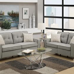 Light Grey Sofa & Loveseat 