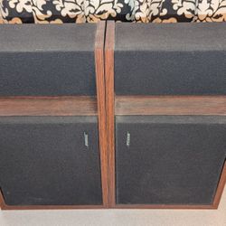 Vintage BOSE 201 Series Walnut Wood Speakers