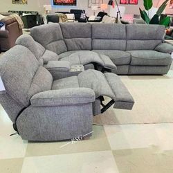 Power Reclining Sectional Couch With Sleeper Sofa Bed ✅No Needed Credit Check 💛 $39 Down Payment with Financing