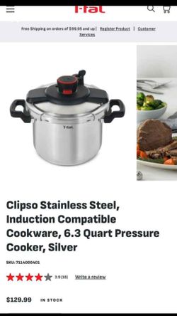 Tefal Pressure cooker 6 qt
