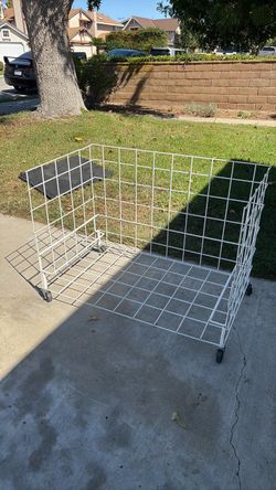 White outdoor metal basket