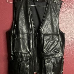 Fashion Nova Men Faux Leather Vest Jacket Size Small