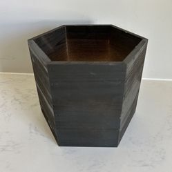 High Quality Large Hexagonal Wooden Charcoal Planter/ Flower Pot 