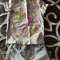 toddler girl shorts and matching tshirt set 18-24m  Fits till 2T