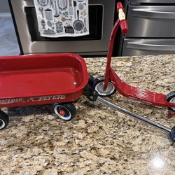 Miniature Radio Flyer Scooter & Wagon