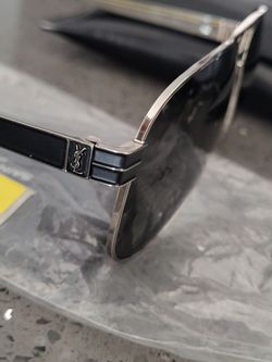 Saint Laurent Paris SL M53 Aviator Sunglasses Silver/Black - With Case & Tags Authentic