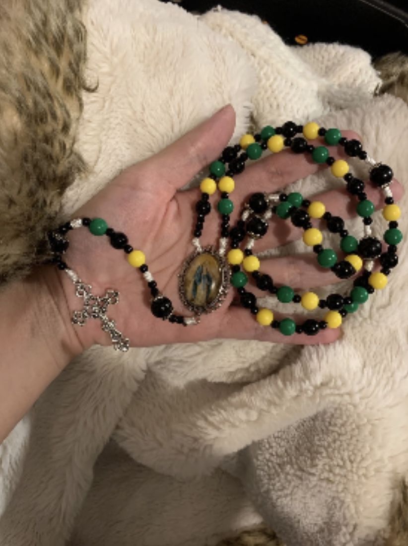 Our Lady Of The Assumption Jamaican Inspired Corded Rosary