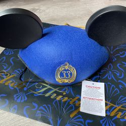 Disneyland Club 33 Royal Blue Mickey Mouse Ears Hat