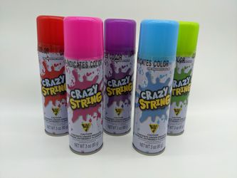 5 Cans Silly Goofy Crazy Prank Party String Spray Streamer Wedding Supplies -3oz Thumbnail