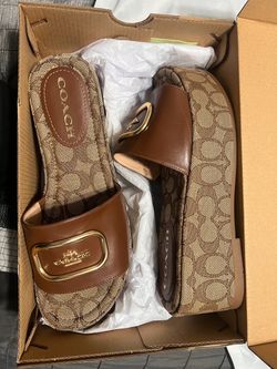 Coach Signature Platform Slide Sandals
