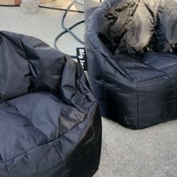 Big Joe Bean Bag Chairs, 2 Black Like new