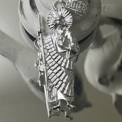 Saint Jude Silver Plated Pendant Size Medium 3”