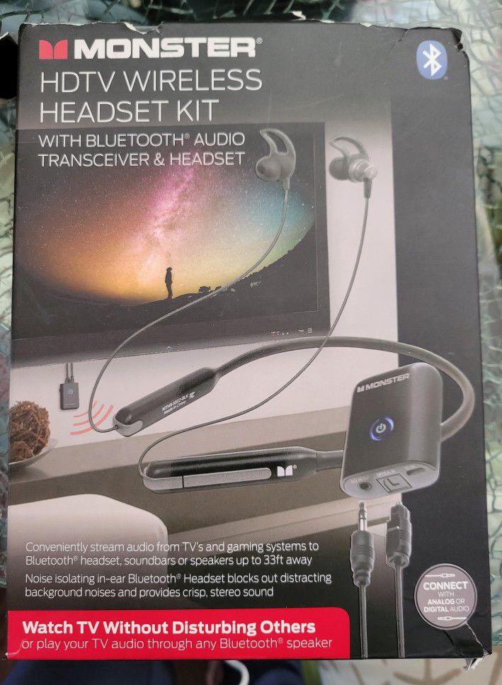 Monister HDTV Wireless Kit with bluetooth Audio Transceiver & Headset