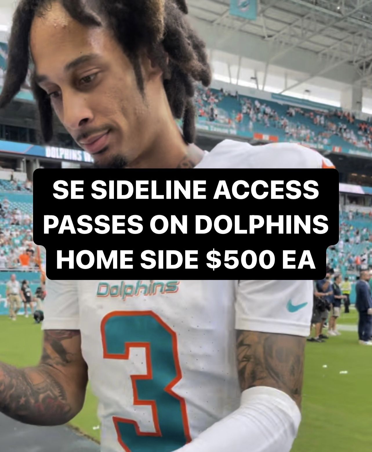 2 SE SIDELINE ACCESS PASSES FOR SALE DALLAS COWBOYS V. MIAMI DOLPHINS