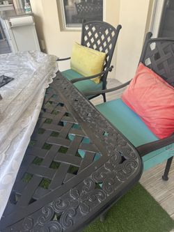 Iron Dining Table - Four Chairs