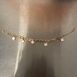 Van Cleef Clover Style Charm Bracelet 