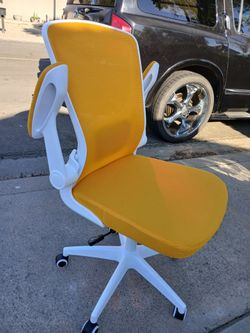 Orange Mesh Office Chair with White Frame