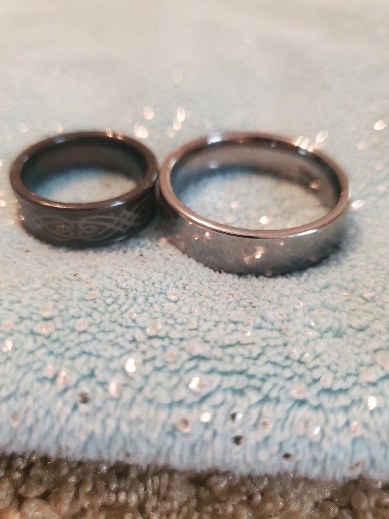 Mens Triton Stainless Steel Ring and a Tungsten Ring