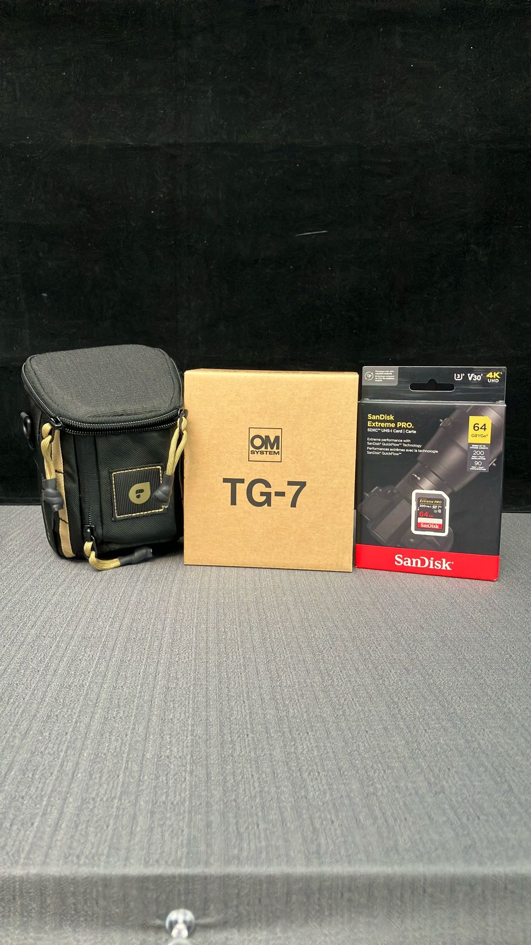 OM SYSTEM Tough TG-7 With Padded Camera Bag and SD Card