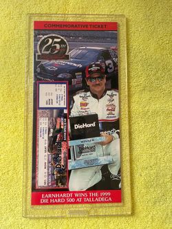 #3 Dale Earnhardt 1999 Talladega 500 winner commemorative ticket.