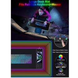 Wireless Charging 10 Light Colors LED Gaming Pad Keyboard Pad