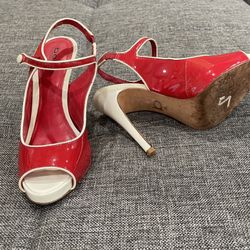 Bebe red and white High Heels shoes 