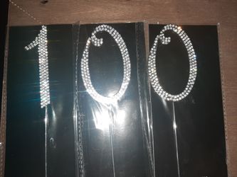 100th Birthday Cake Topper With Rhinestones