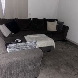 Gray sofa L sectional