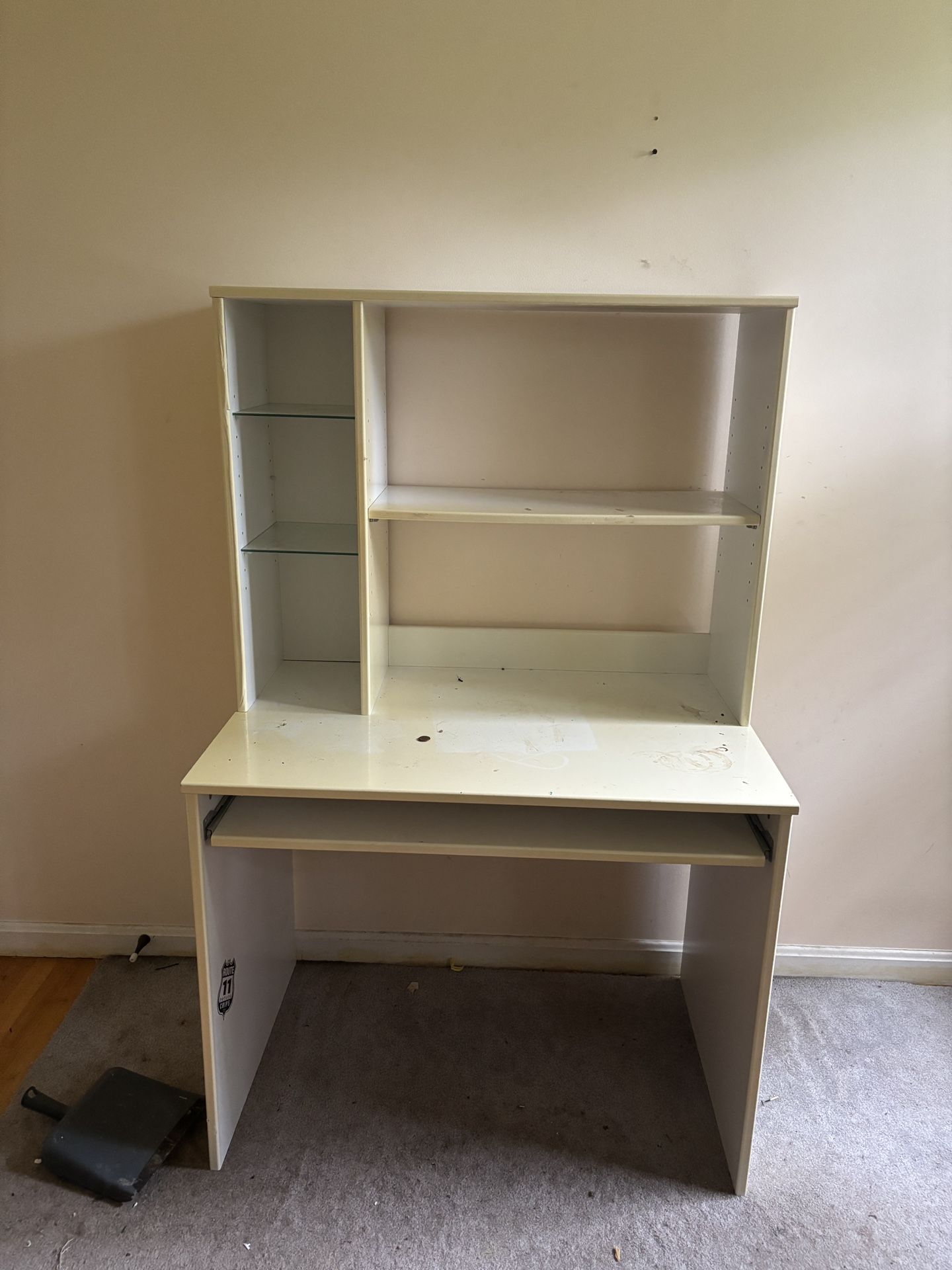 Desk With Book Shelves White
