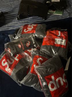 White and black supreme socks