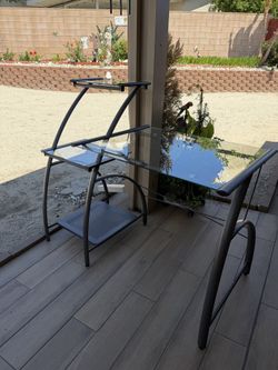 Beautiful Desk   Glass and Metal