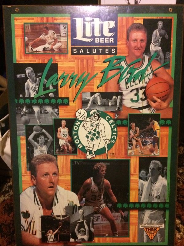 Larry Bird miller lite poster