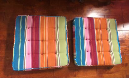 Pottery Barn Teen Striped Floor Cushions - Set of 2