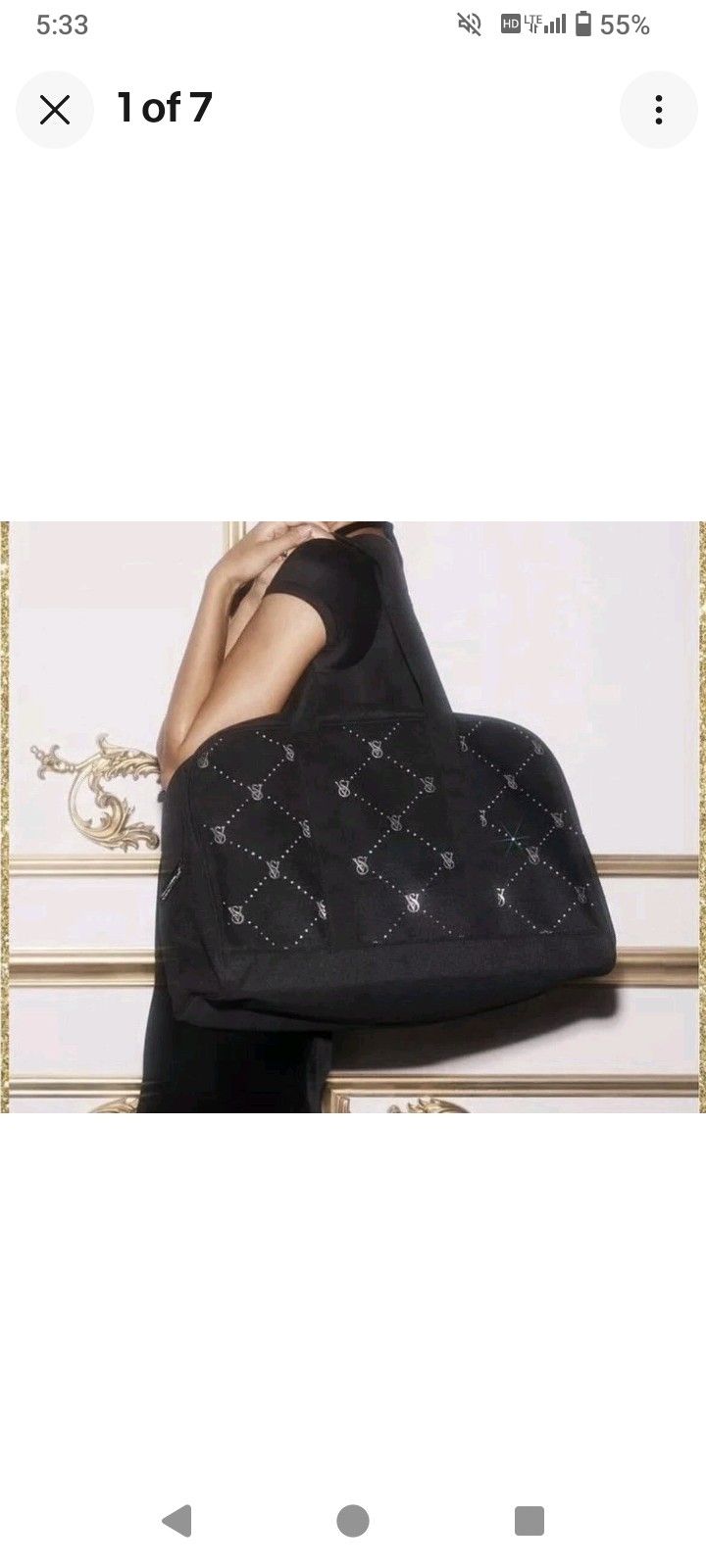 Victoria’s Secret Logo Tote Bag Black New Used Once