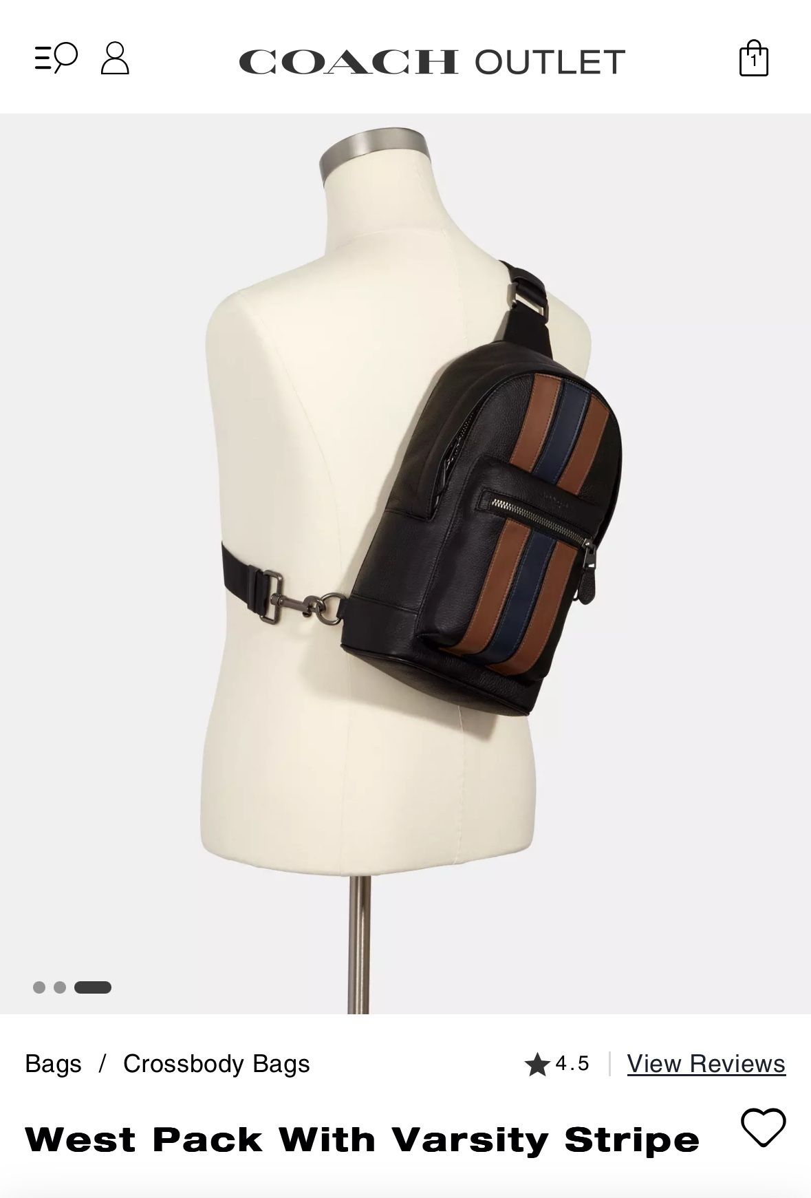 Coach West Pack with Varsity Stripe NWT 3180 men