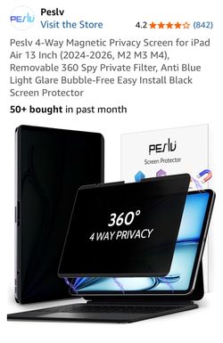 360 magnetic detachable Privacy Screen For iPad