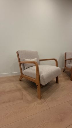 Mid-Century Modern Wood Frame Accent Chair