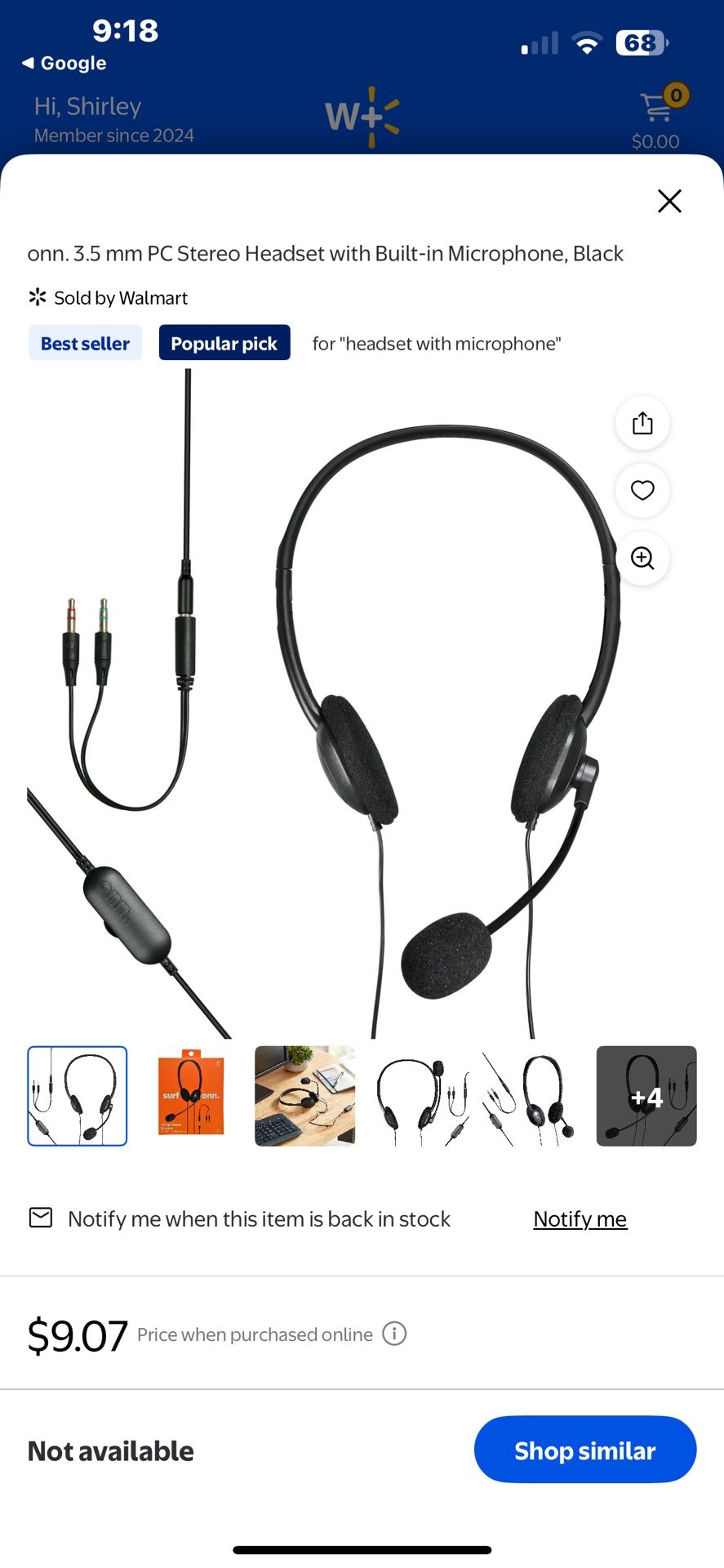 Surf On 3.5 MM Stereo Headset With Built-In Microphone