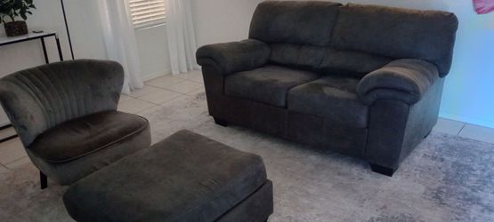 Sofa loveseat and ottoman