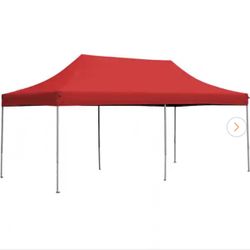 10 ft. x 20 ft. Outdoor Red Patio Canopy Pop Up Install Tent