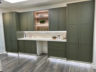 Green Shaker Kitchen Cabinet Set