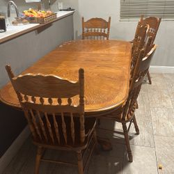 Wooden Table 6 Chairs