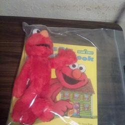 ELMO SESAME STREET PLUSH STUFFED ANIMAL TOY BUNDLE WITH BOOK 