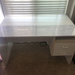 White Desk With 2 Drawers 